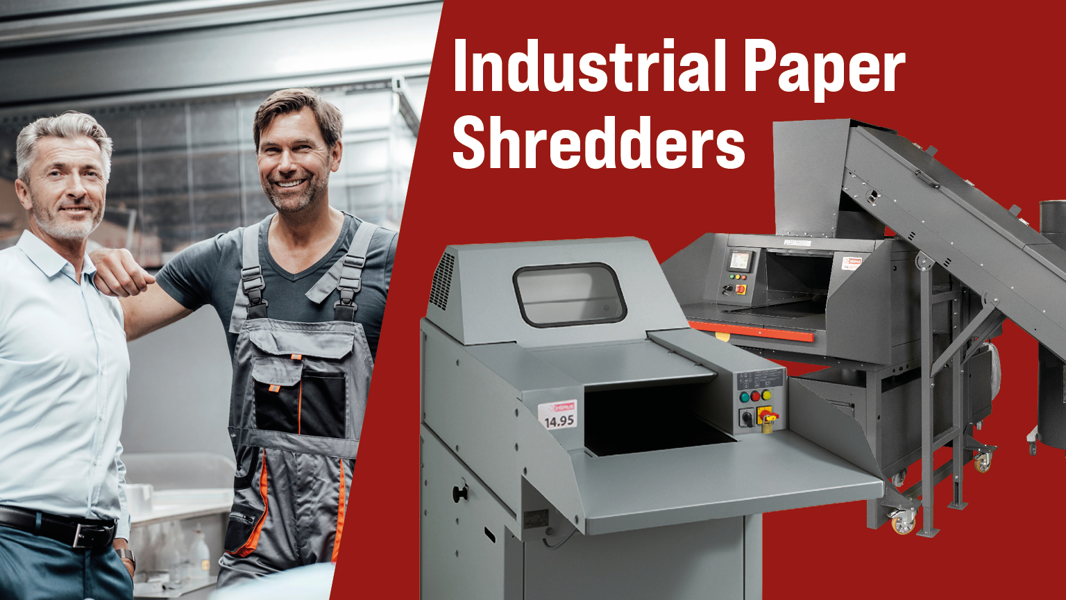Industrial high volume paper shredders