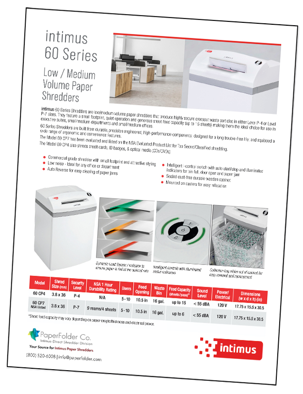 intimus 60 cp4 low-volume office shredder