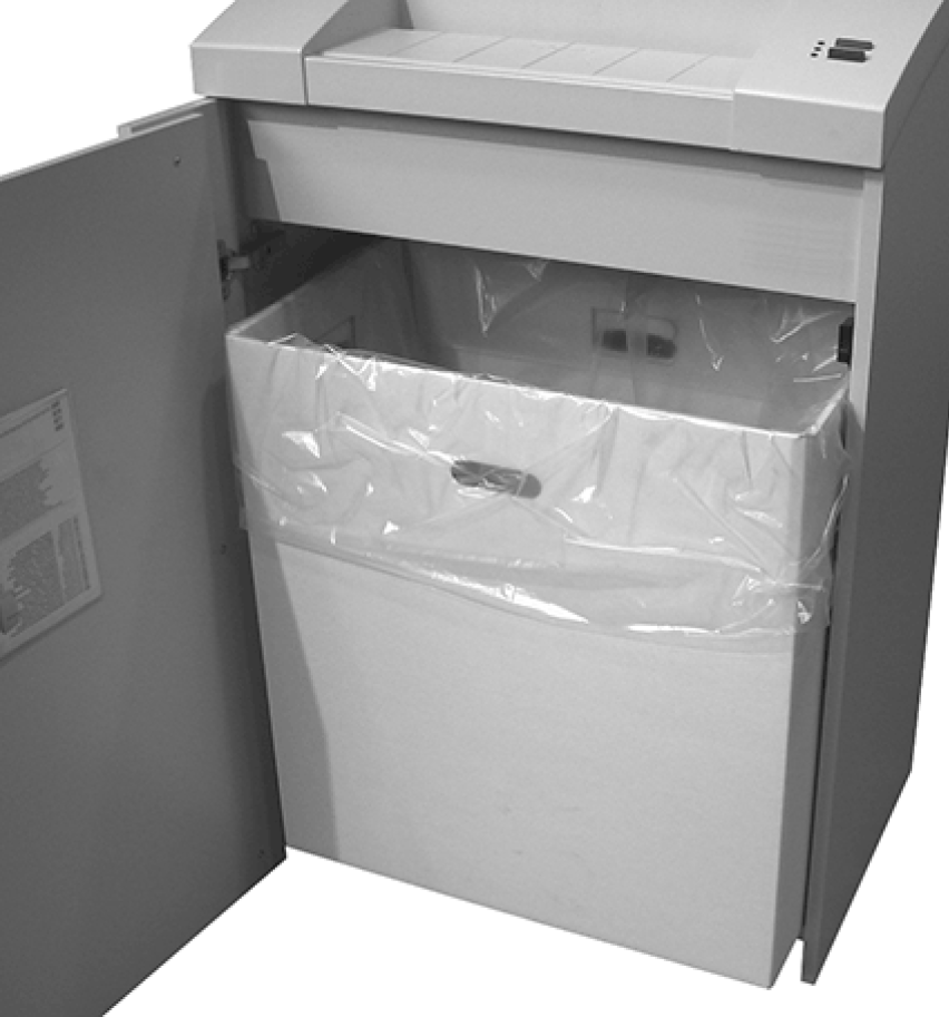 crosscut paper shredder collection bin
